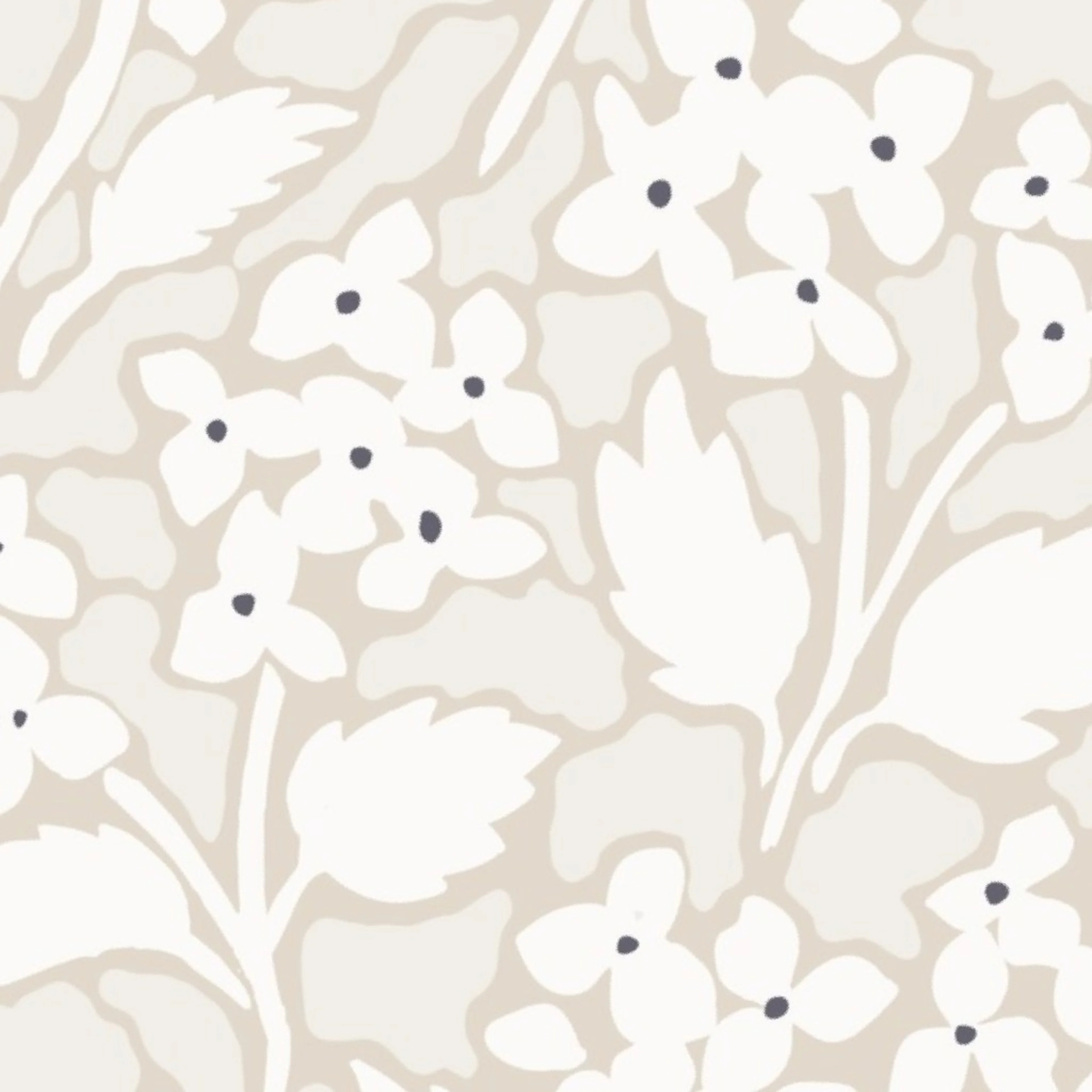 Large White and Cream Tossed Hydrangeas Wallpaper by milliprints