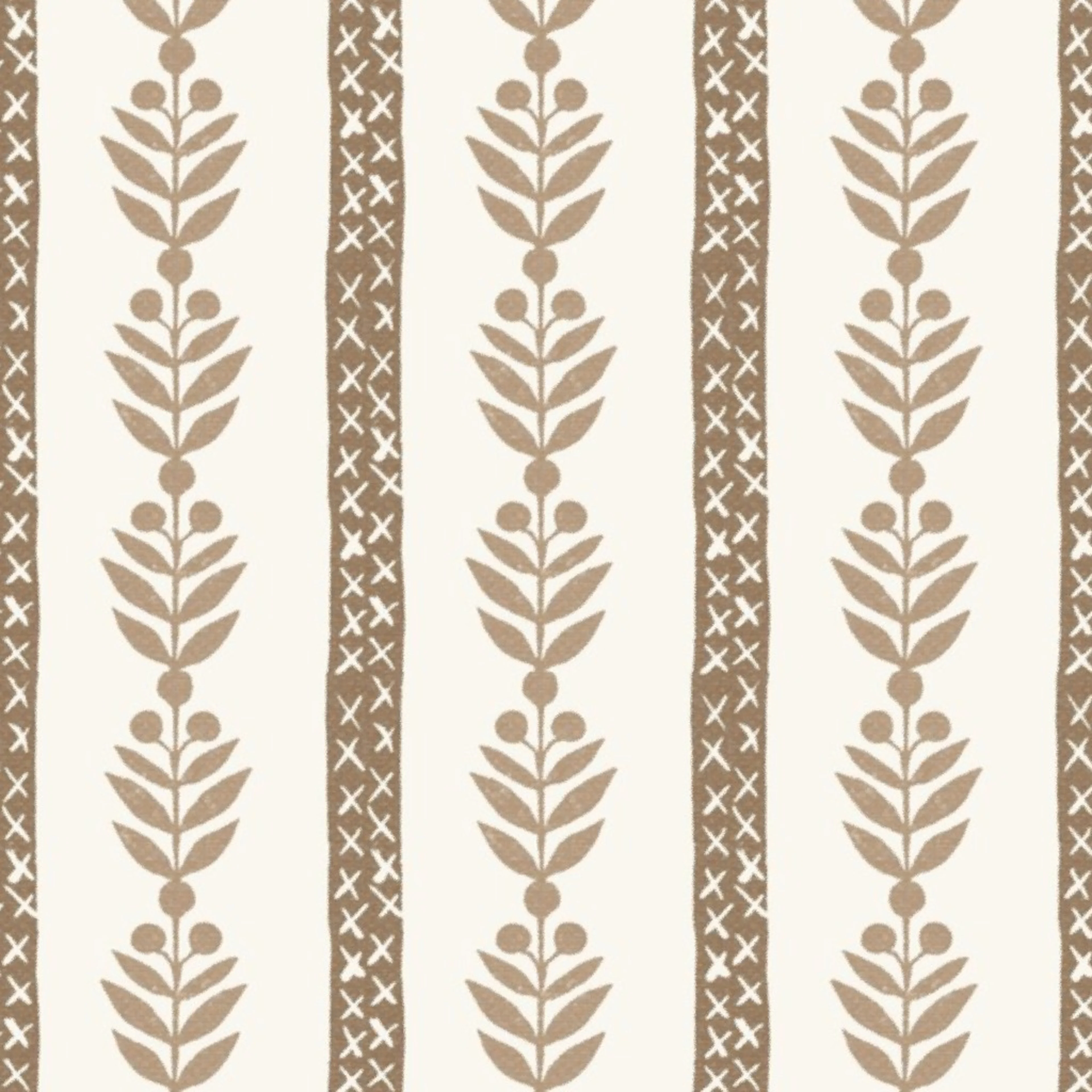 Neutral floral printed fabric