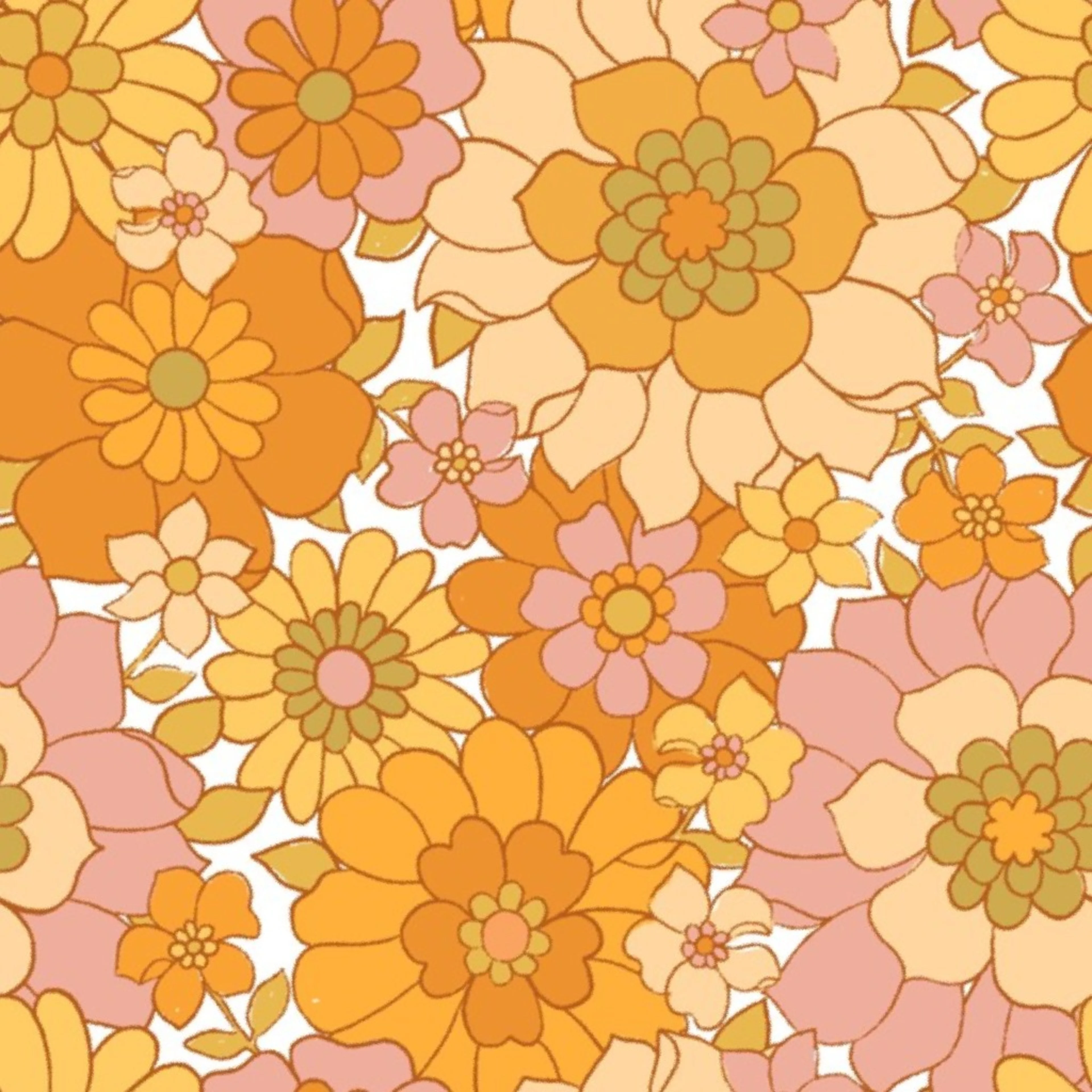 Wallpaper in Avery Retro Floral on White-medium scale by red_raspberry_design