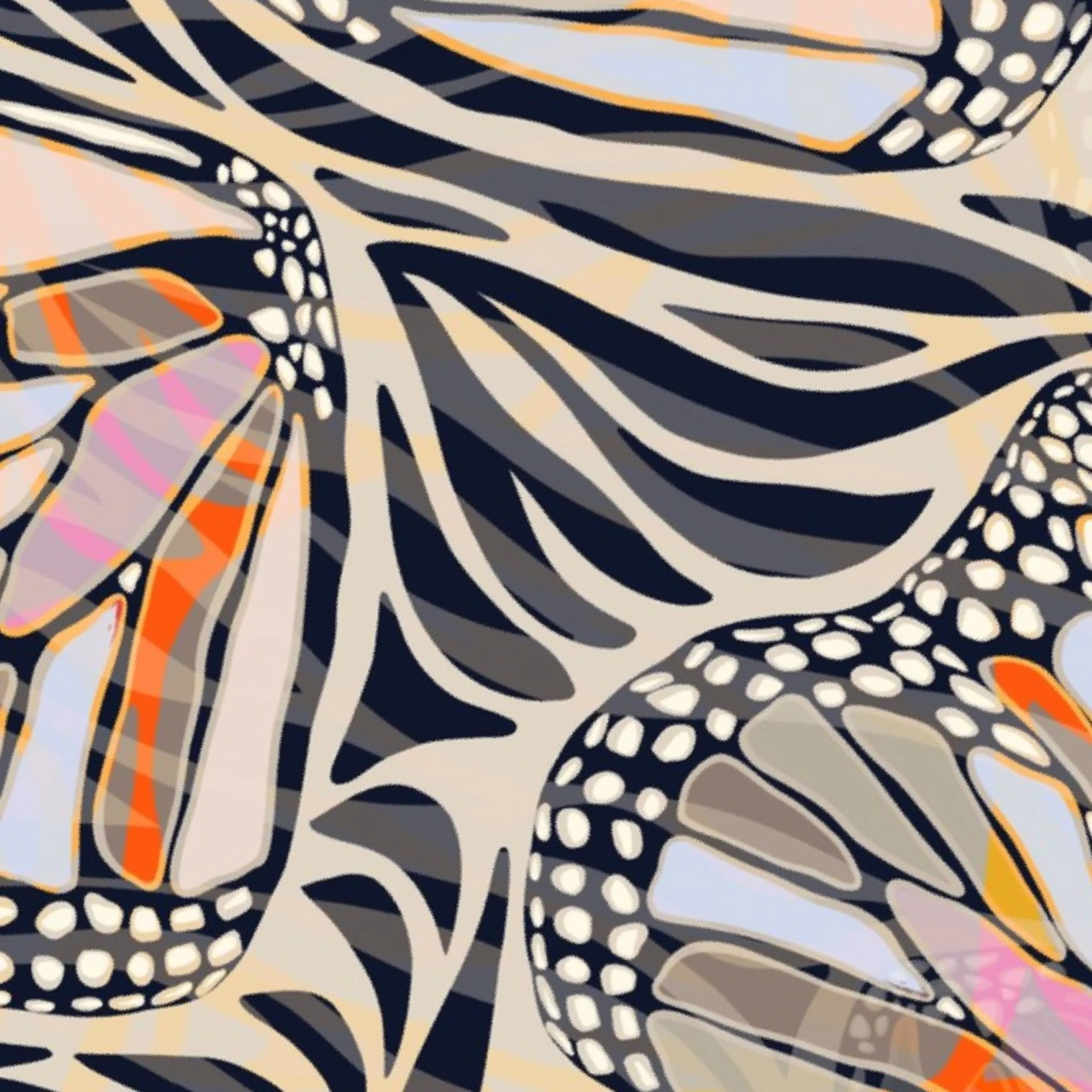 Abstract Boho Butterfly Zebra - Animal Print 1 Earthy Textured Wallpaper by dominique_vari