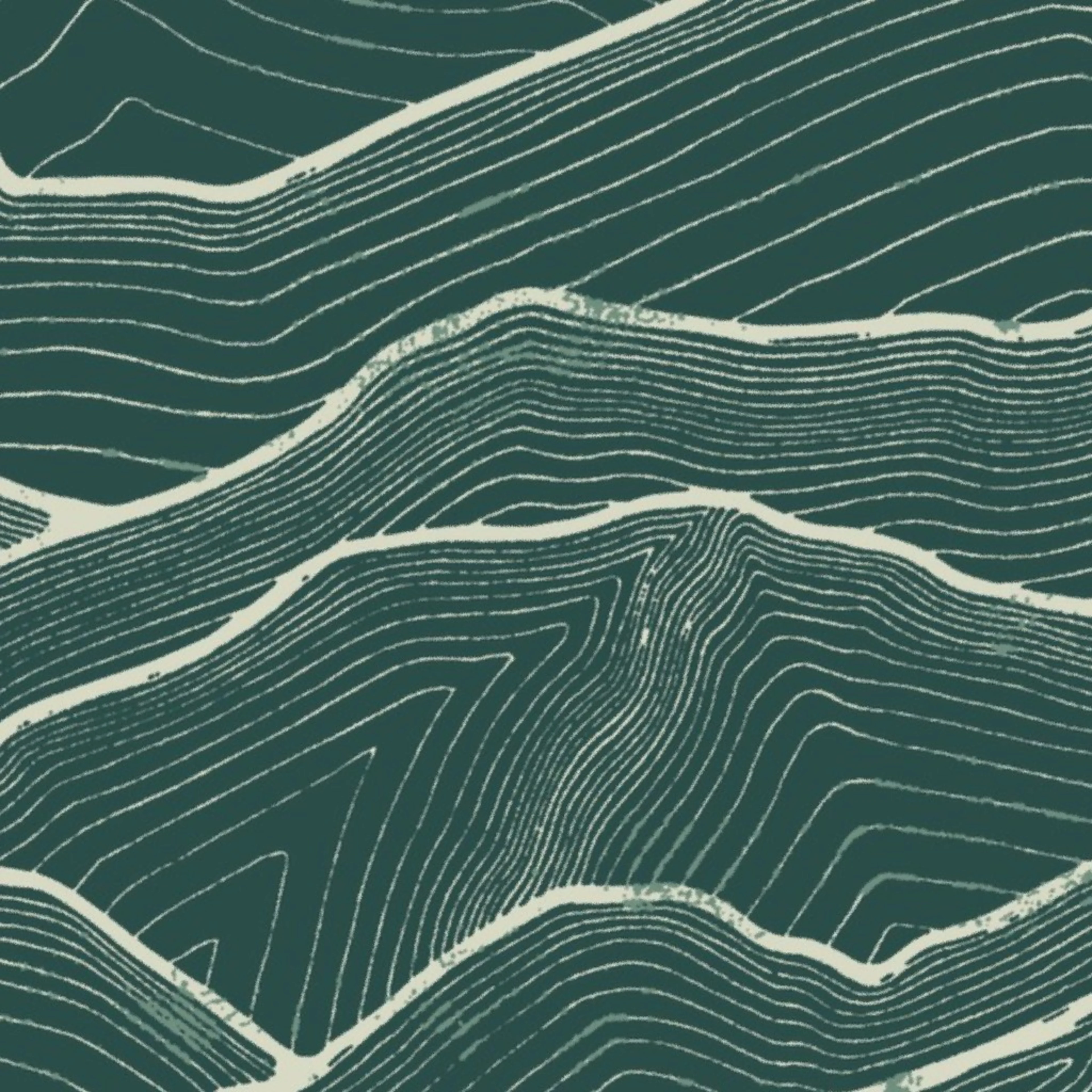 Teal Mountain Lines Wallpaper by bold_and_brash_designs.