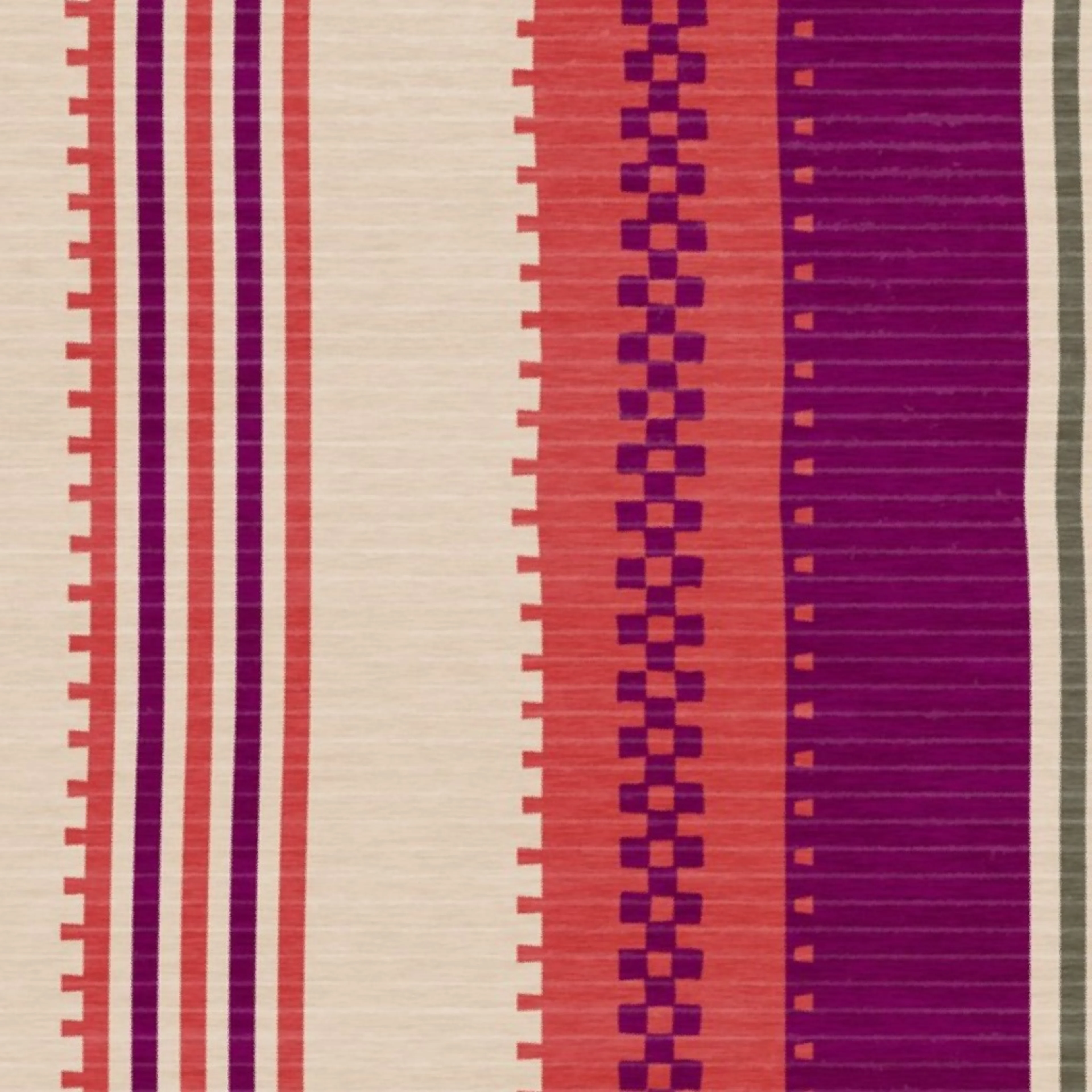 Eclectic textured uneven tent stripe -mulberry red olive desert sand by misentangledvision