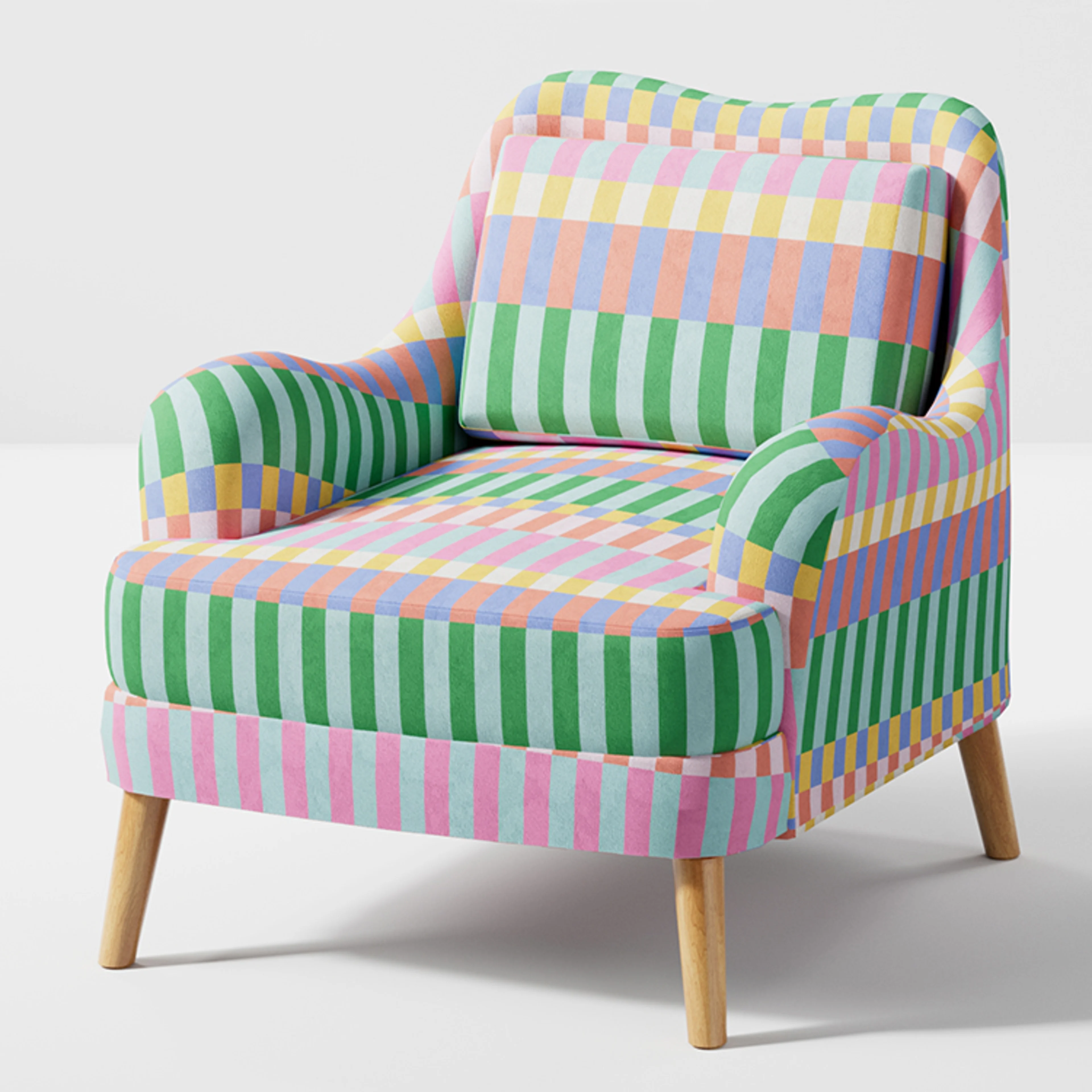 A bright and colorful modern chair